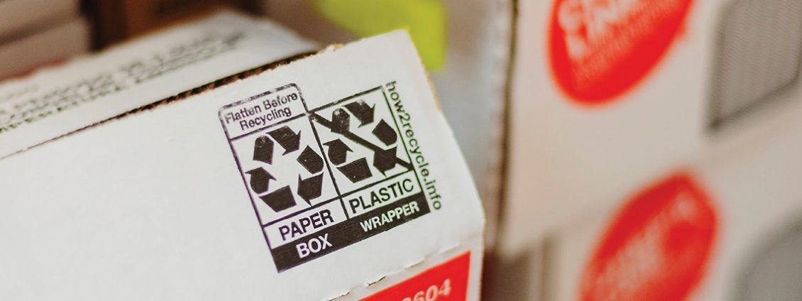 Recycling icons on packaging